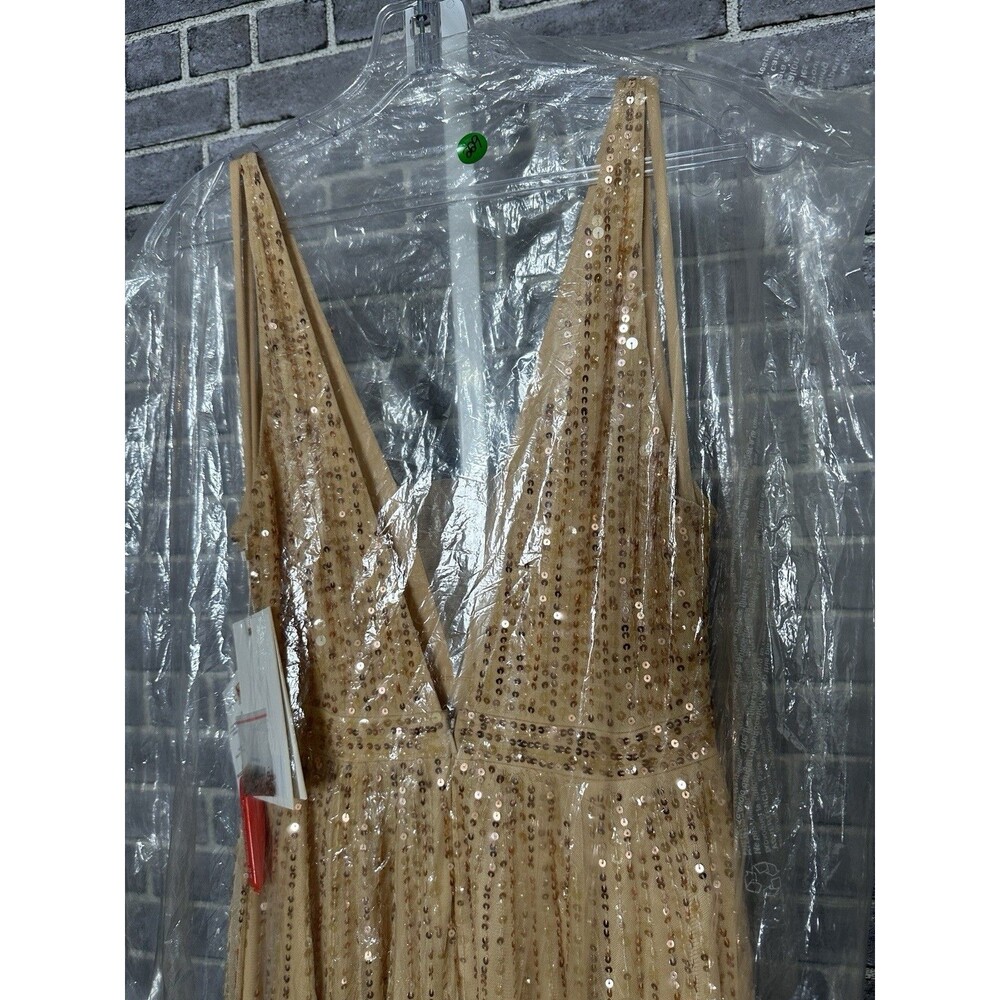 **NEW** Mac Duggal 10700 V Neck Sunset Sequin Gown Maxi Dress Size 20 - Picture 6 of 6